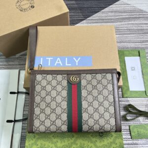 Brown GG leather handbag