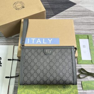 Red green GG leather handbag