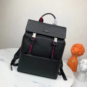 Classic shoulder backpack with cow leather, floral pattern