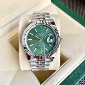 Rolex Datejust green dial watch