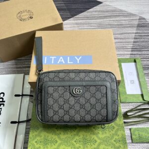 Ophidia series GG handbag with brown tan GG Supreme canvas