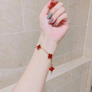 VCA red agate rainbow bracelet