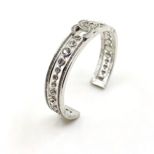Chanel silver double C bangle