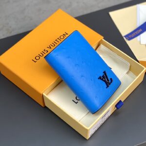 Card Case Blue N82507 Aligator Leather