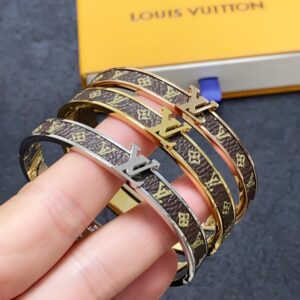 Louis Vuitton print leather bracelet