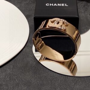 Chanel wide micro engraved bracelet