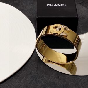 Chanel wide micro engraved bracelet