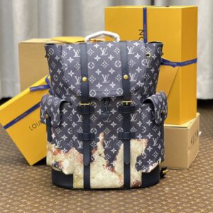 Blue flowers flame shoulder bag