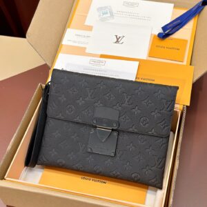 Louis Vuitton Pochette S-Lock black flower handbag