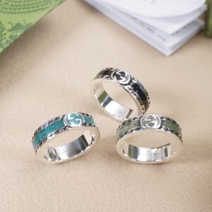 Gucci interlocking double G enamel ring