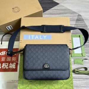 Ophidia medium messenger bag with GG Supreme canvas