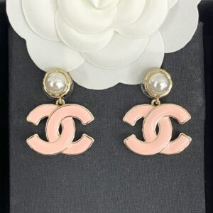 CHANEL 23 Pink Enamel Earrings