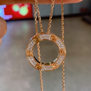 Full diamond pancake necklace
