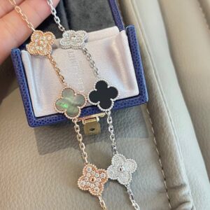 VCA diamond rainbow bracelet grey panda
