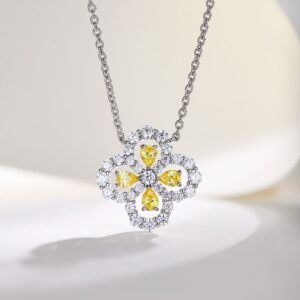 HW four-leaf diamond necklace