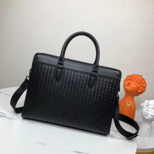 Men's Briefcase with Waxy Imported Calf Leather