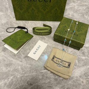 Green turquoise double G pendant necklace