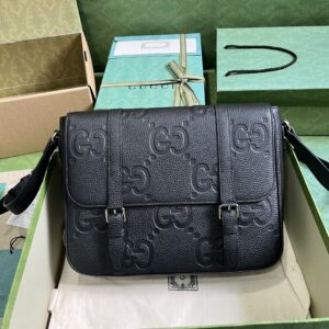 Super G medium messenger bag with green Super G leather