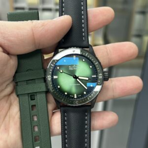 Blancpain ceramic Fifty Fathoms aurora green watch