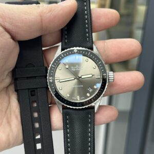 Blancpain Fifty Fathom Steel Black Watch with Bracelet