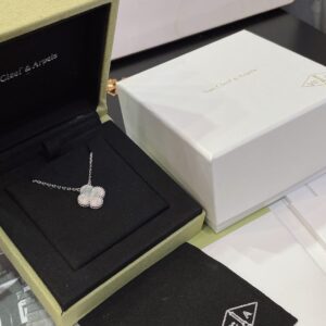 VCA white mother of pearl four leaf necklace
