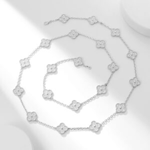 Twenty flower full diamond necklace