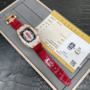 Richard Mille RM007 Red Lips Full Diamond Crocodile Leather Watch