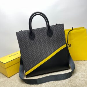 Fendi genuine leather large tote bag with travel amenities