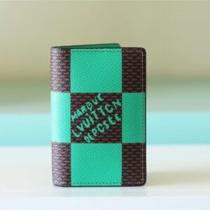 Damier LdSpray Green Card Holder