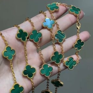 Custom VCA peacock stone five flowers bracelet