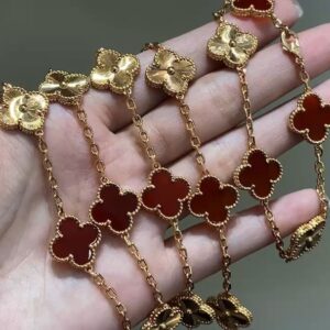 Custom VCA laser-engraved five flowers bracelet