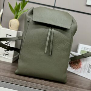 Leather backpack with multiple compartments