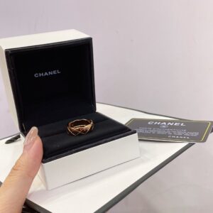 Chanel checkered wide ring
