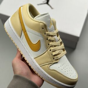 Air Jordan 1 Low white yellow authentic shoe