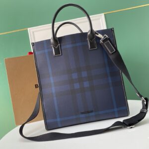 B brand large grid tote bag with Horseferry logo