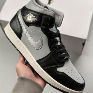 Air Jordan 1 Mid SE black gray silver authentic shoe