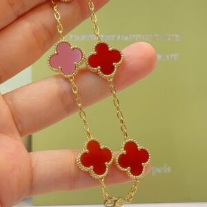 Red agate five-link handband