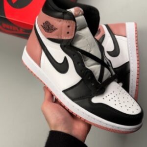 Air Jordan 1 High OG white black pink shoe
