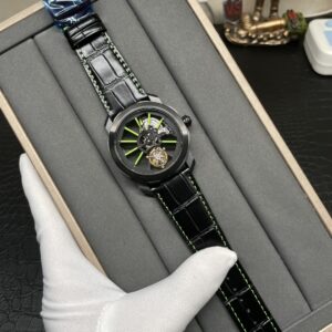 Bulgari Octo series blue green white lumino dial wristwatch