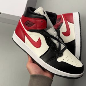 Air Jordan 1 Mid black red shoe