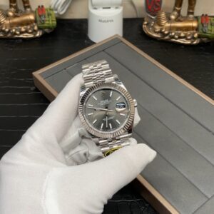 41mm Rolex Dategray with five gem bracelet
