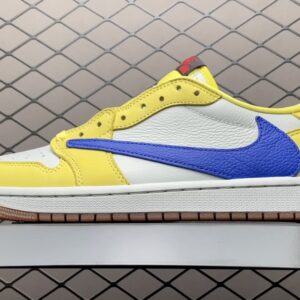 Travis Scott x Air Jordan 1 Low Reverse Hook DZ4137-700 Yellow Blue