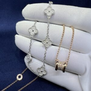 VCA small six flower bracelet Bvlgari necklace