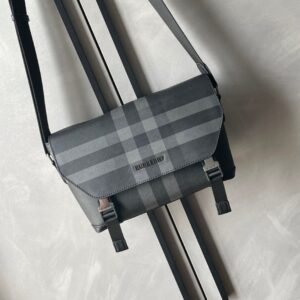 Latest messenger bag with charcoal checked pattern