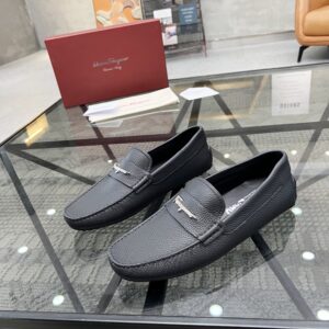 Ferragamo Mens Canvas Dress Loafers