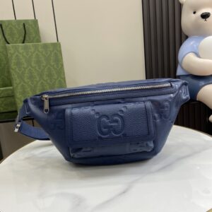 Super G waist pack blue leather
