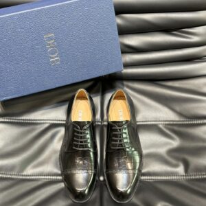 Men's genuine leather thick sole dress shoes