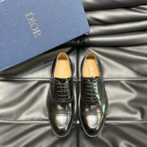 Men's genuine leather thick sole dress shoes