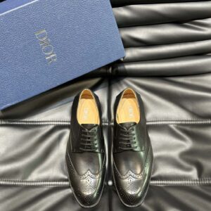 Men's genuine leather thick sole dress shoes