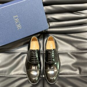 Men's genuine leather thick sole dress shoes